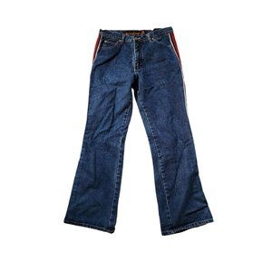 VTG Y2K No Excuses Girl Gear Jeans Side Vertical Red Striped Flare Leg 11/12